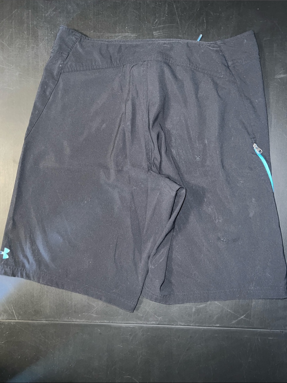 Under Armour Black Swim/Board Shorts with Blue Drawstring - Picture 2 of 5